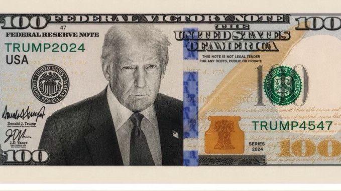 Trump publica imagem de nota de cem dólares com o próprio rosto
