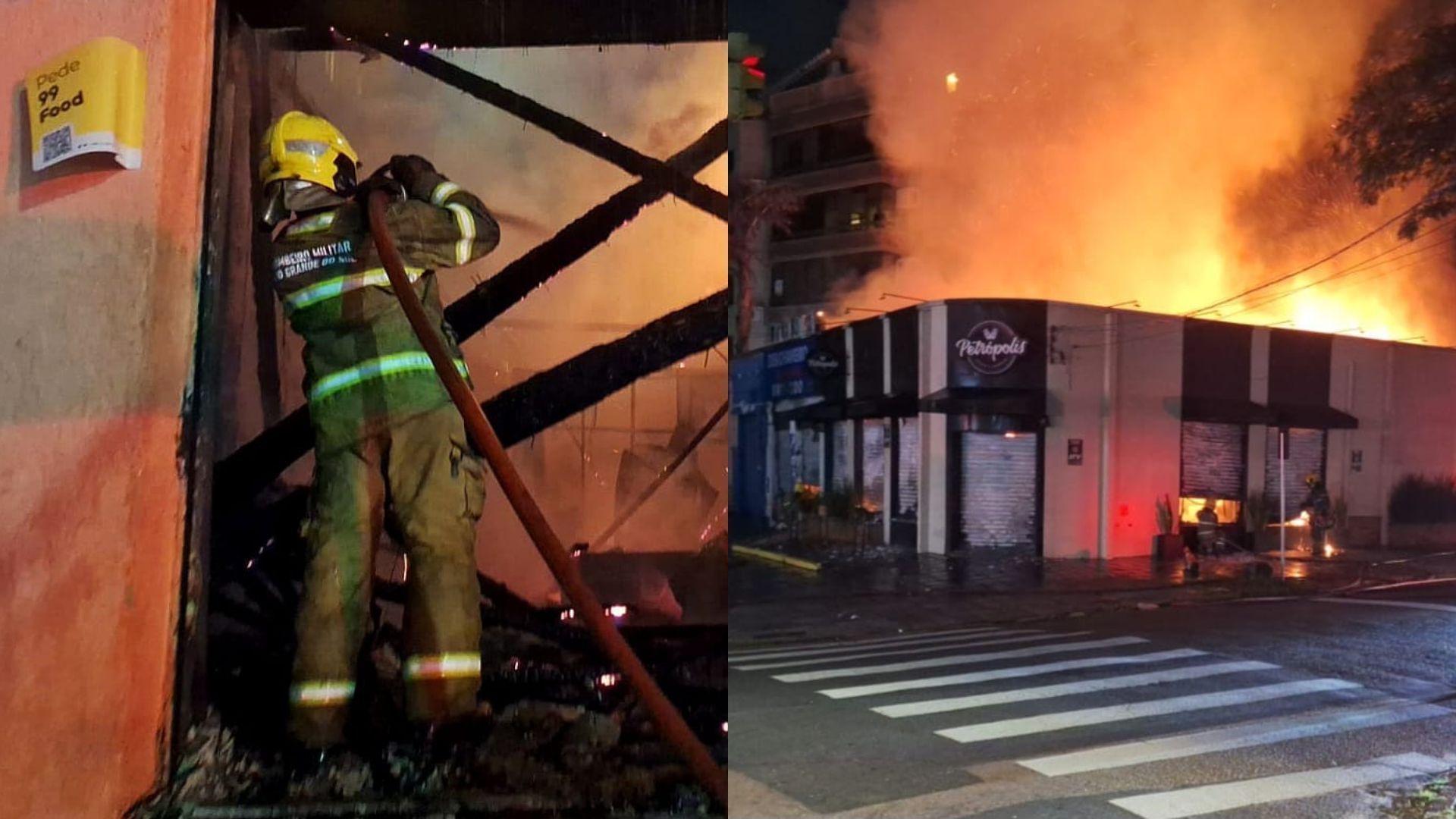 VÍDEO Incêndio destrói padaria e comércios em Porto Alegre