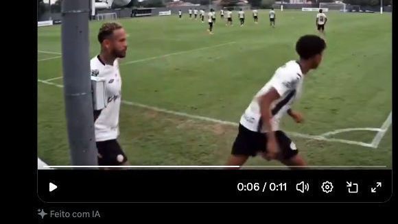 Video feito de IA cria cena de Robinho Jr. e Neymar