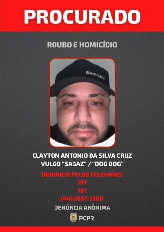 Clayton Antonio da Silva Cruz é o principal suspeito pelo desaparecimento das jovens e está foragido • Divulgação/PCPR