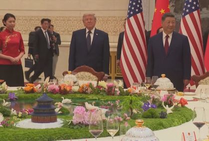 Trump e Xi Jinping participam de banquete de Estado em Pequim