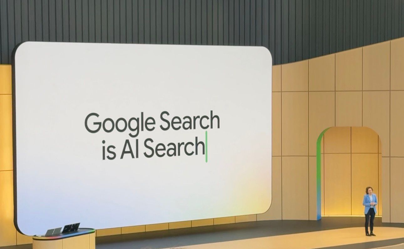 Liz Reid apresenta os novos recursos de IA da busca do Google. • Divulgação