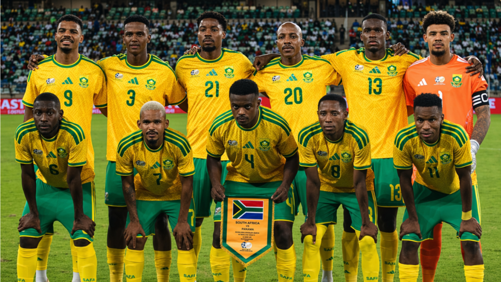 Equipe da África do Sul, um dos participantes da Copa do Mundo de 2026