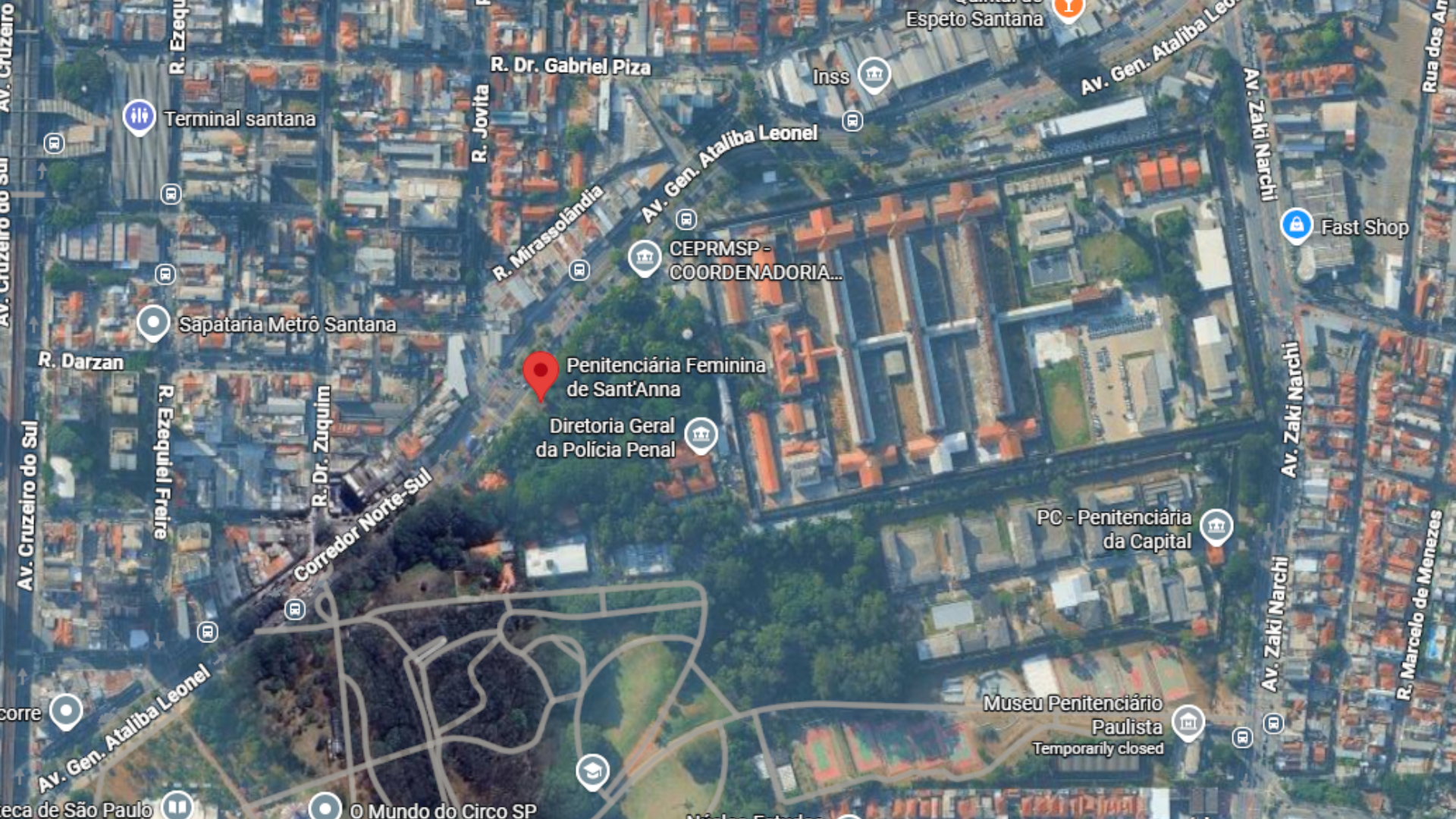 Penitenciária de Sant'Ana, local onde Deolane está presa • Reprodução/Google Street View