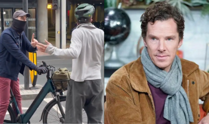 Benedict Cumberbatch discutiu com ciclista na rua