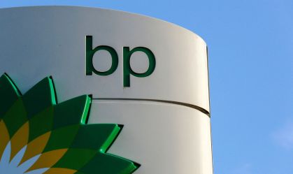 Logo da BP em um posto de gasolina em Londres, em 15 de janeiro de 2015