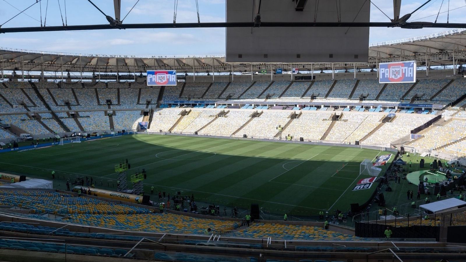 Maracanã antes do começo da partida entre Brasil e Panamá, em amistoso preparatório à Copa do Mundo de 2026