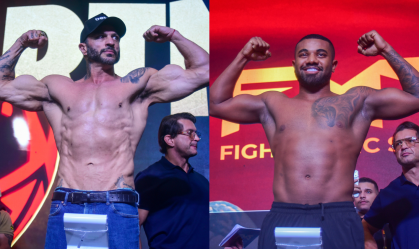 Davi Brito e Kleber Bambam se encontram em pesagem para o Fight Music Show 8
