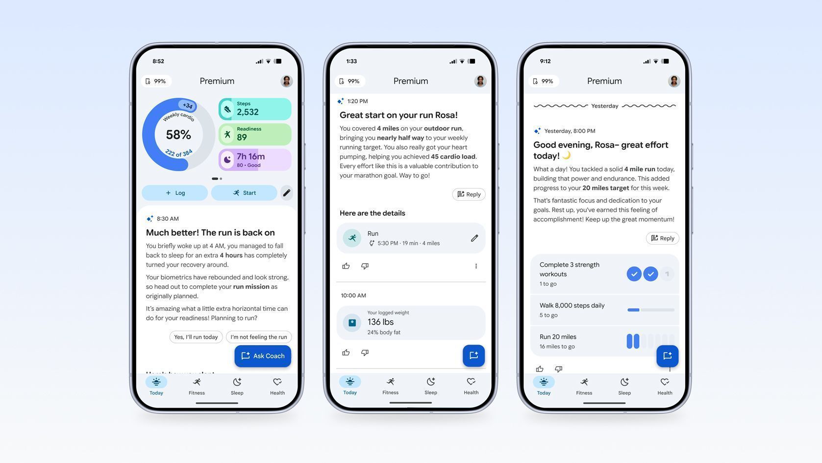 Aplicativo Google Saúde inclui um assistente virtual que analisa dados de sono, condicionamento físico e outros indicadores de bem-estar
