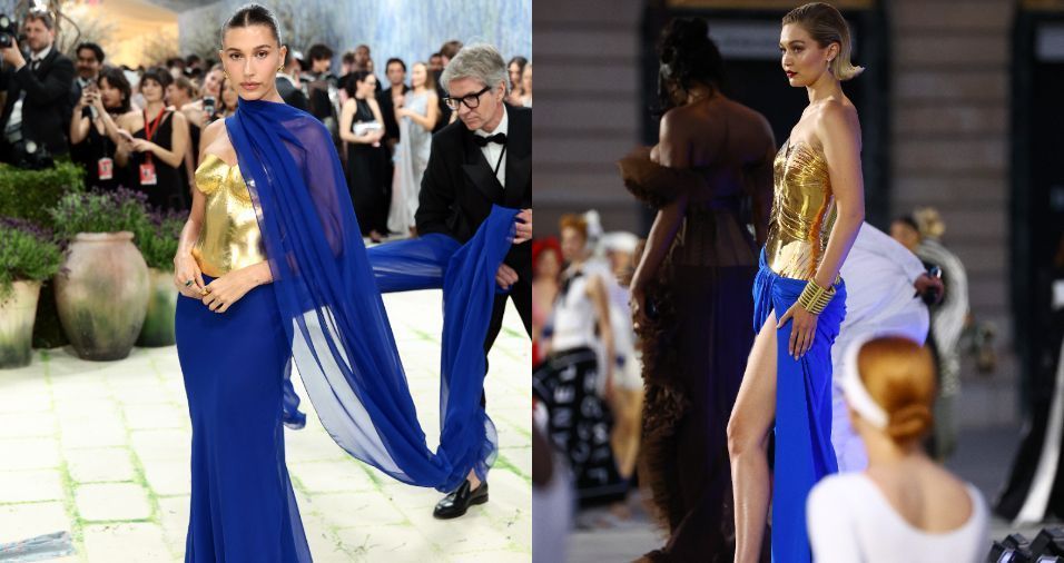 Hailey Bieber aposta em mesmo look que melhor amiga usou no Vogue World 2024 • Getty Images