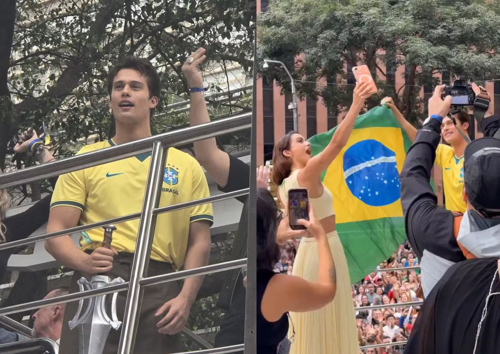 Nicholas Galitzine e Camila Mendes promovem filme “Mestres do Universo” na Avenida Paulista