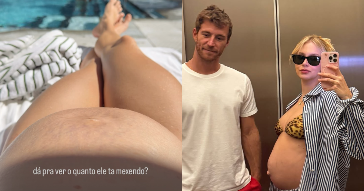 Grávida, Isa Scherer exibe barrigão e compartilha vídeo do filho mexendo