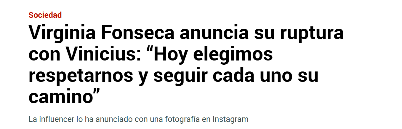 Jornal La Marca repercute fim de relacionamento de Virginia e Vini Jr. • Reprodução/La Marca