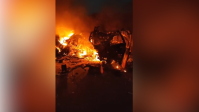 Vídeo: chamas consomem veículos em acidente que deixou 8 mortos em MG