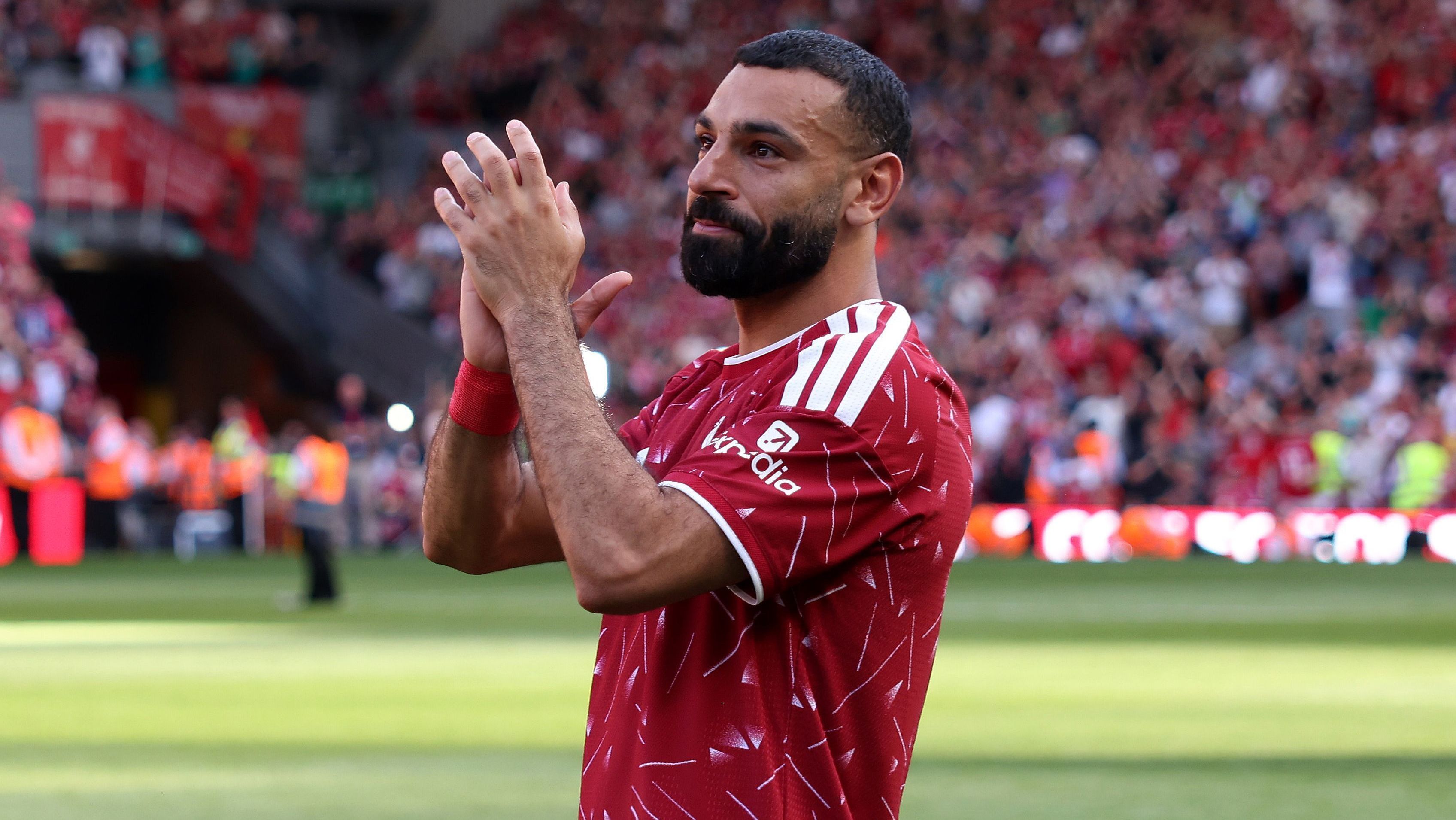 Mohamed Salah na sua última camisa com a camisa do Liverpool