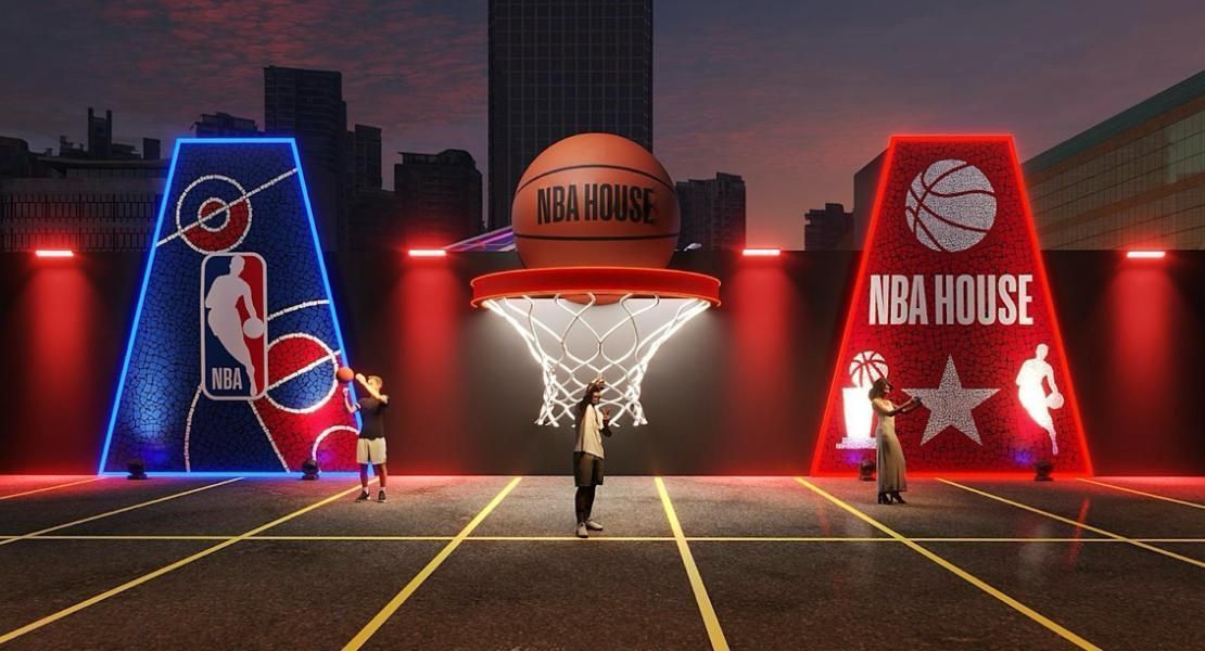 Projeto da fachada da NBA House 2026