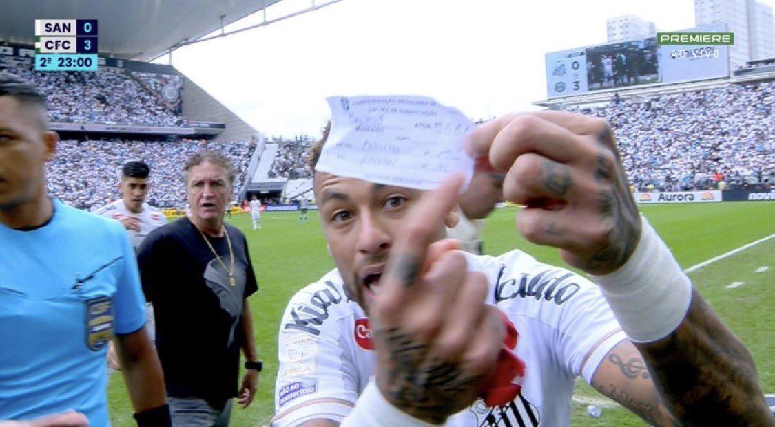 Santos x Coritiba teve expulsão de Neymar por engano