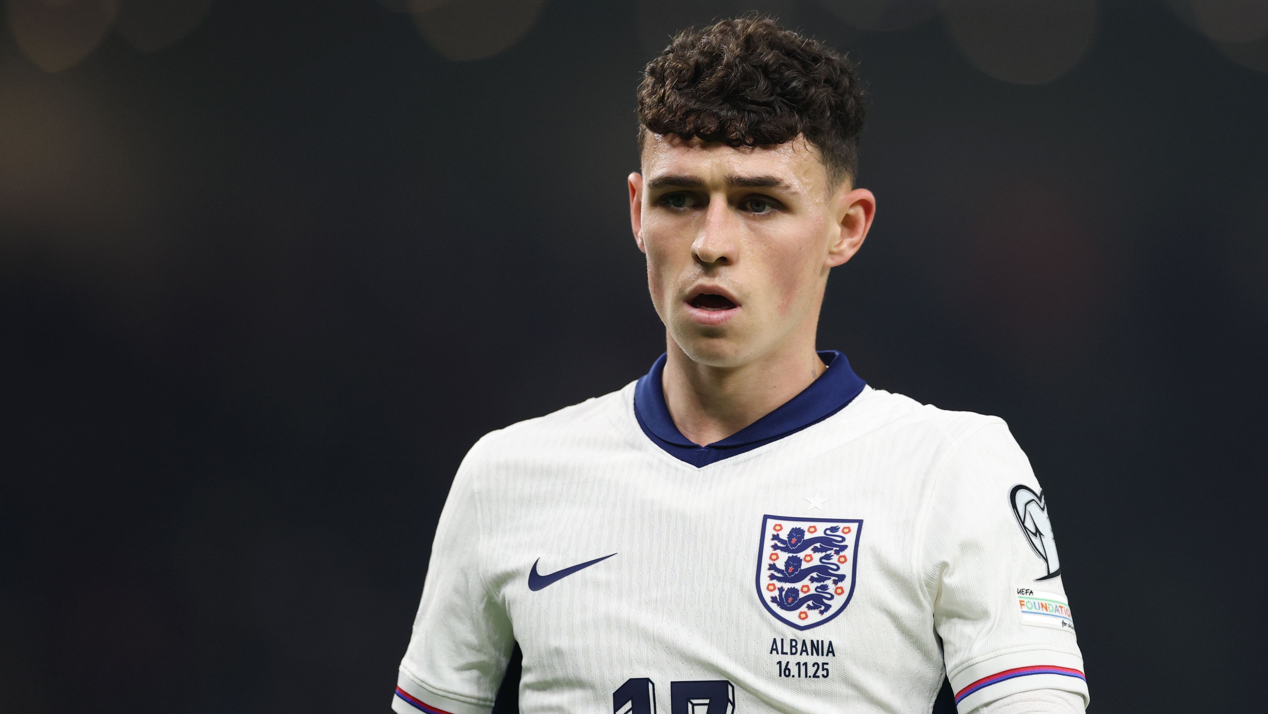 Phil Foden em ação pela seleção da Inglaterra