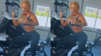 Poliana Rocha chama atenção ao exibir braços durante treino