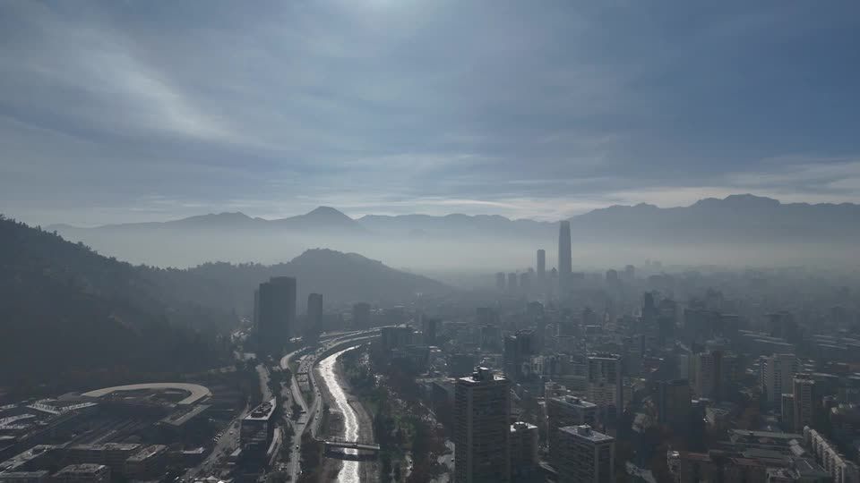 Poluição em Santiago, capital do Chile