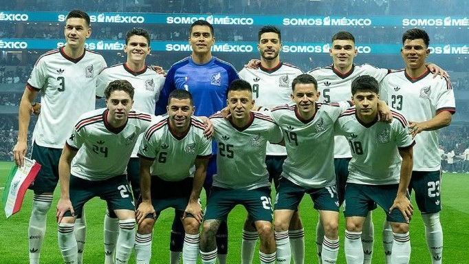 Seleção do México antes do amistoso contra Portugal
