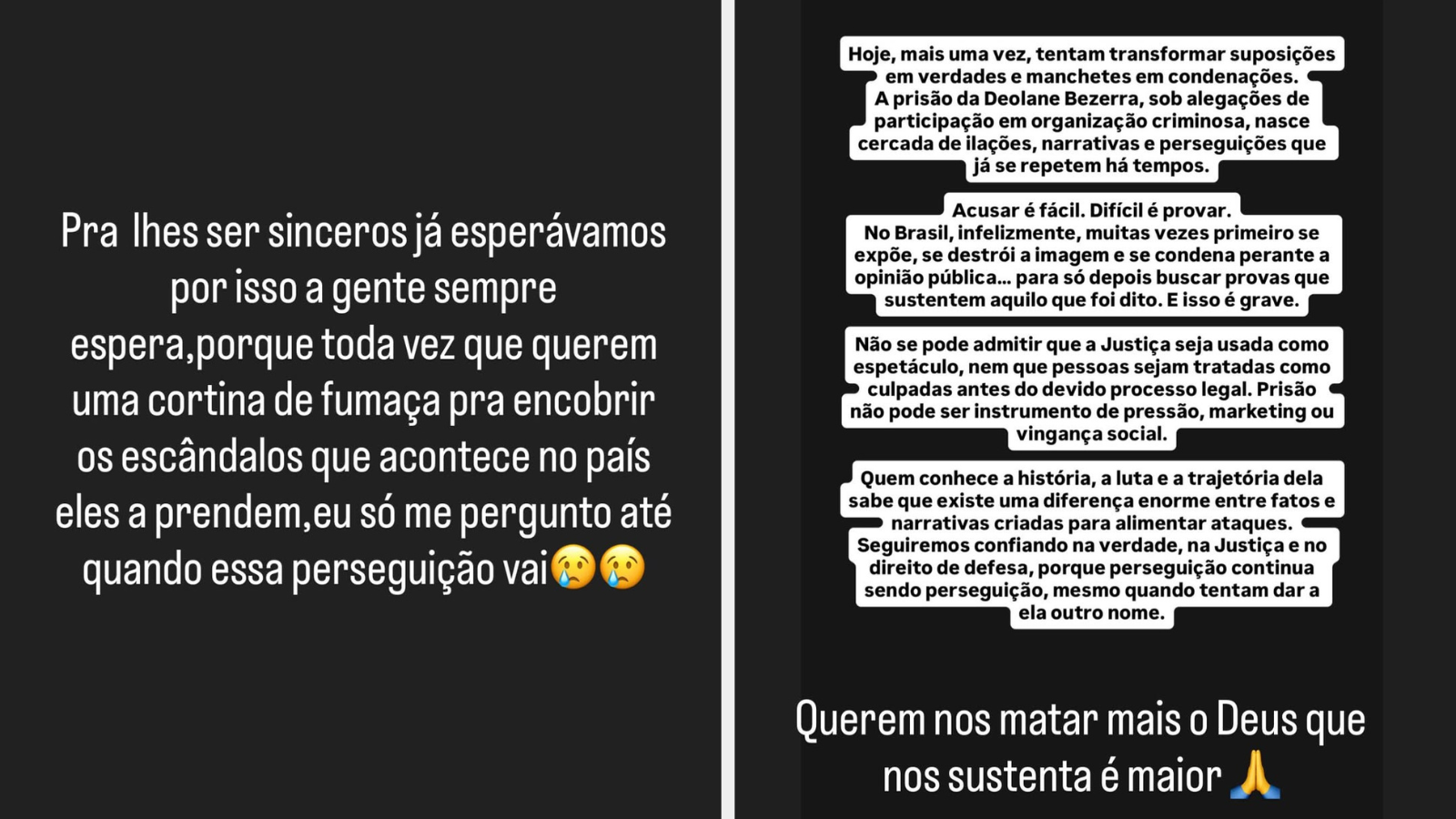 Solange Bezerra faz desabafo sobre prisão de filha, Deolane Bezerra • Instagram/Deolane Bezerra