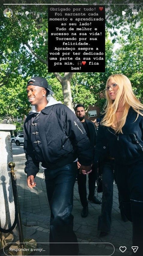 Vinicius Jr. se pronunciou pela primeira vez após término com Virginia • Reprodução/Instagram/@vinijr