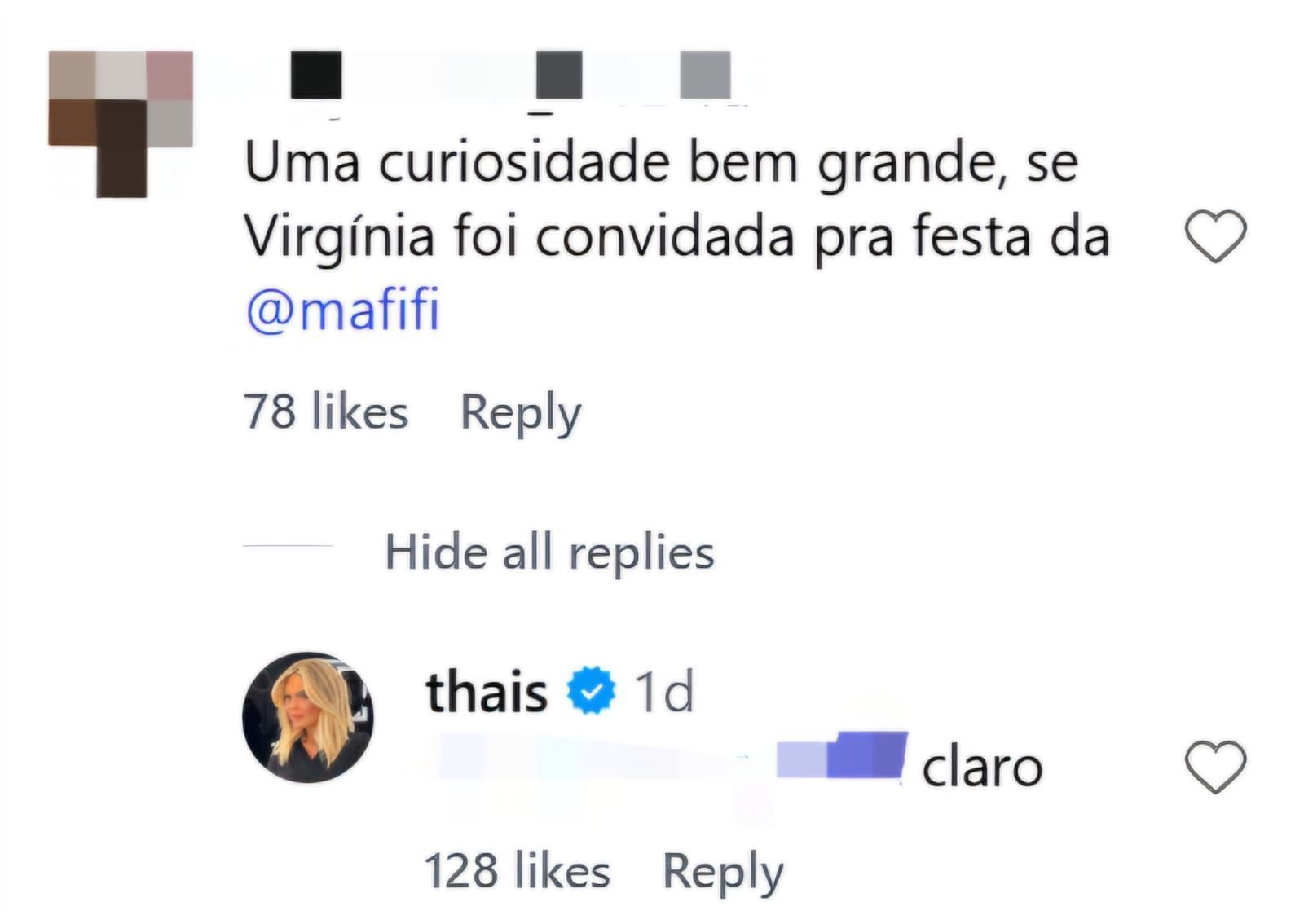 Thais Gebelein, cunhada de Zé Felipe, revela que convidou Virginia para festa de Maria Sophia • Instagram/Thais Gebelein.