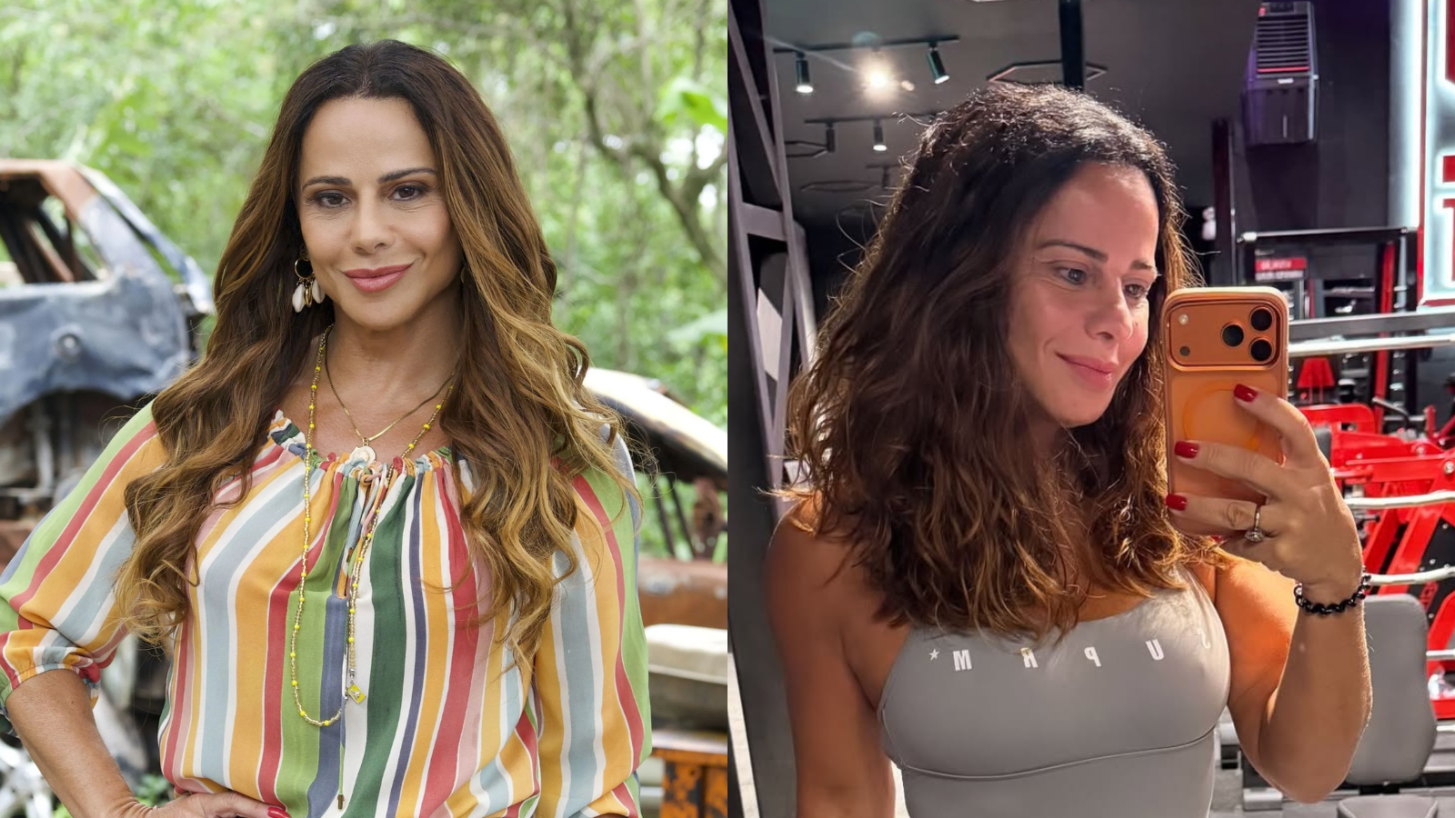 Viviane Araujo muda visual após fim de "Três Graças" • Globo/Manoella Mello/Instagram/Viviane Araújo