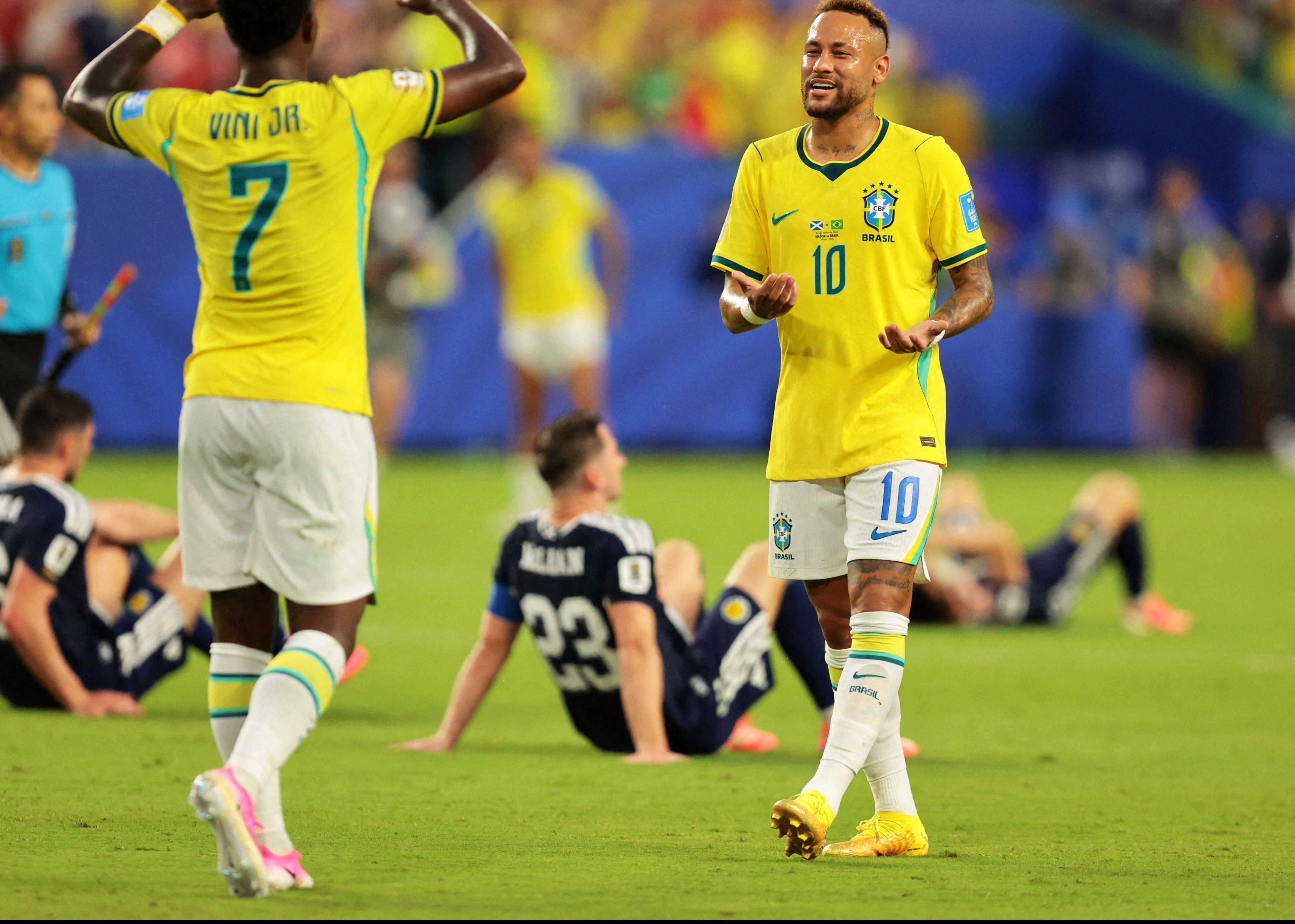 Neymar agradece Vini Jr. após vitória contra a Escócia na Copa do Mundo •