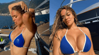 Karol G posa de biquini azul em iate e agita a web: