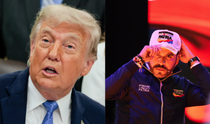 O presidente dos EUA, Donald Trump, e o candidato presidencial de direita Abelardo de la Espriella