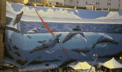 A obra Wyland Whaling Wall 82, localizada em Dallas, Texas