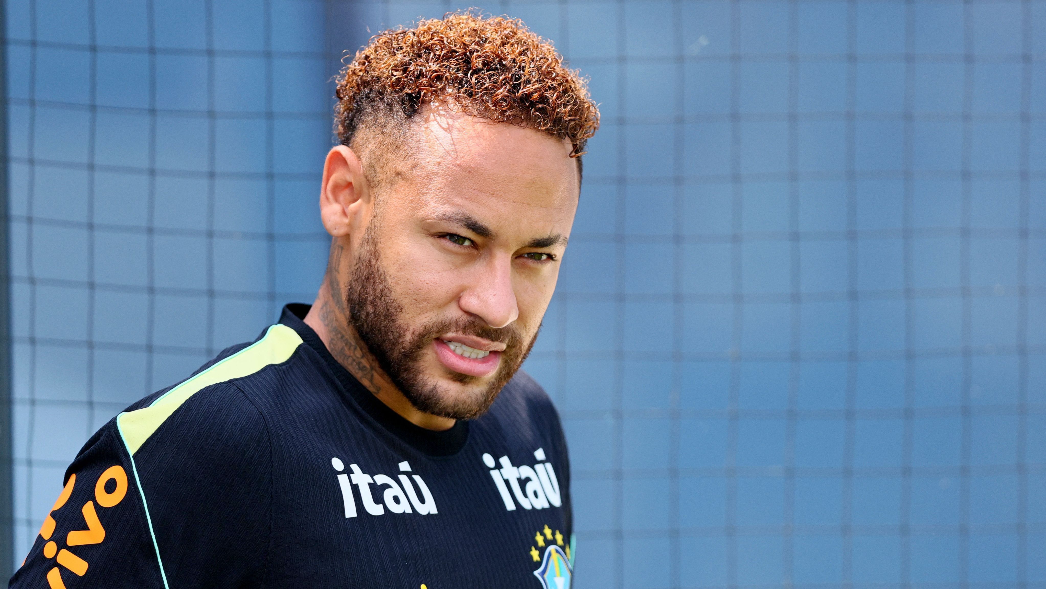 Neymar durante treino da seleção brasileira em Nova Jersey
