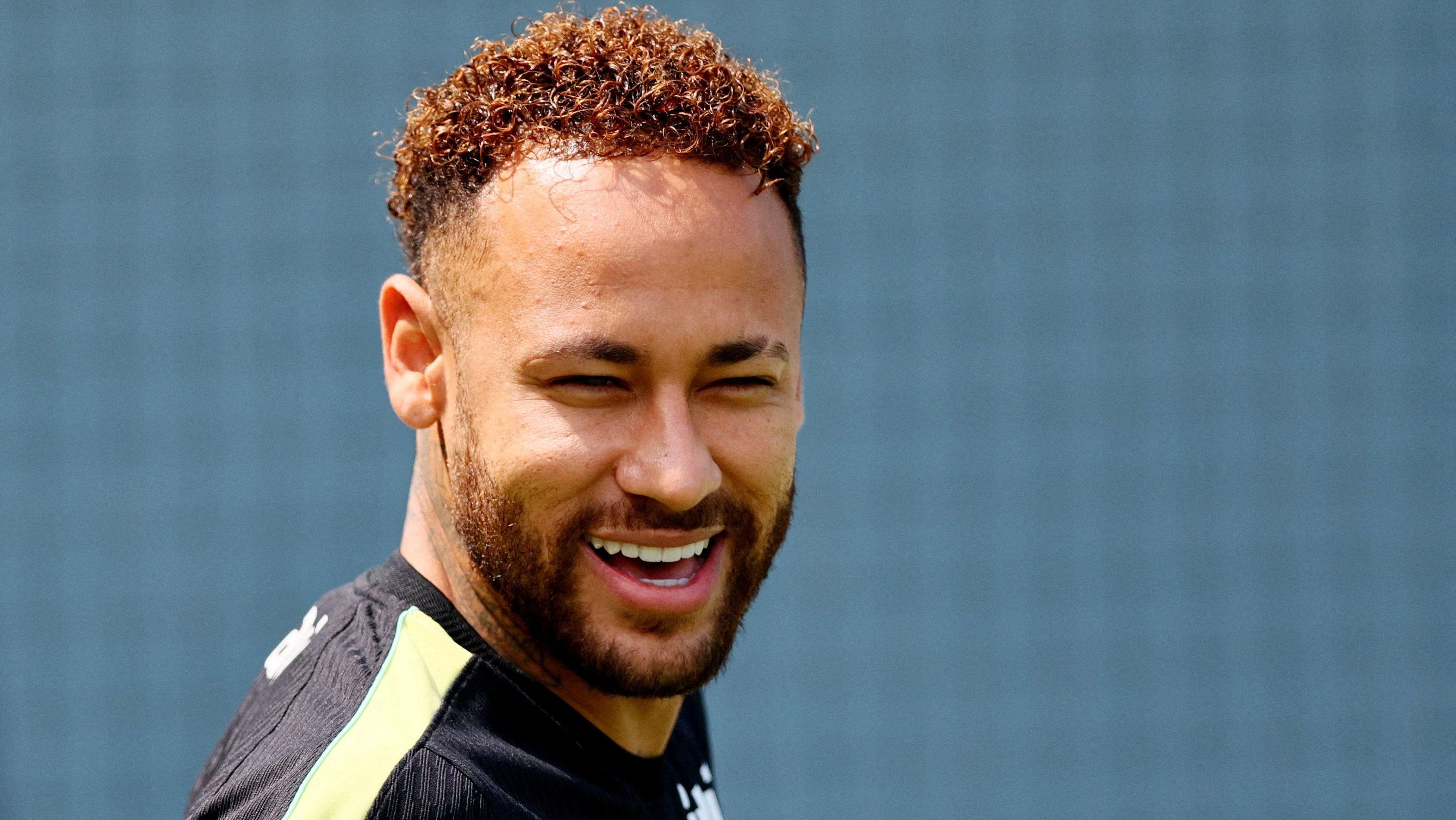 Neymar Jr durante treino da Seleção Brasileira
