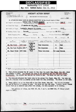 Documentos de arquivos militares dos EUA e do Japão ajudaram a equipe a localizar o naufrágio perto da província de Zambales, na costa oeste de Luzon, nas Filipinas • Administração Nacional de Arquivos e Registros