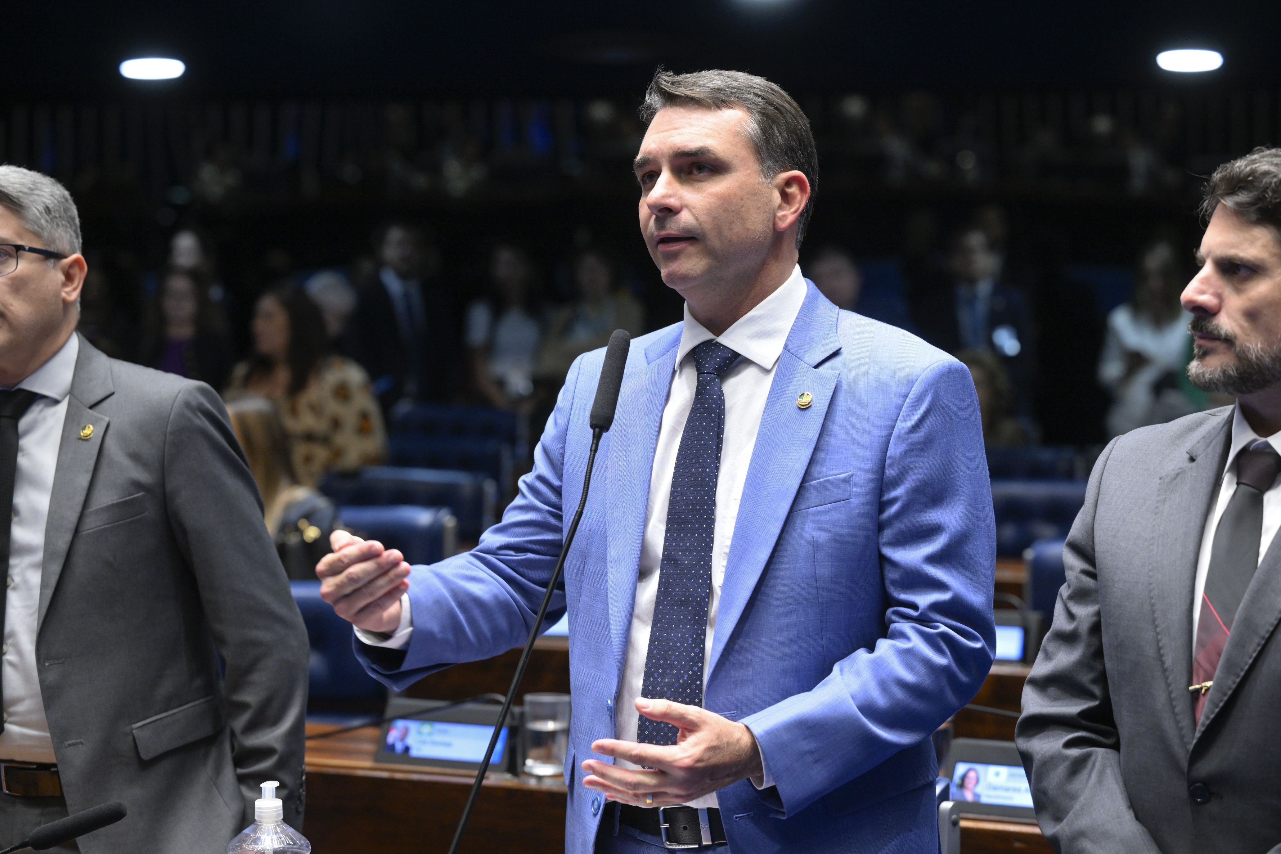 O senador e pré-candidato à Presidência da República pelo PL, Flávio Bolsonaro