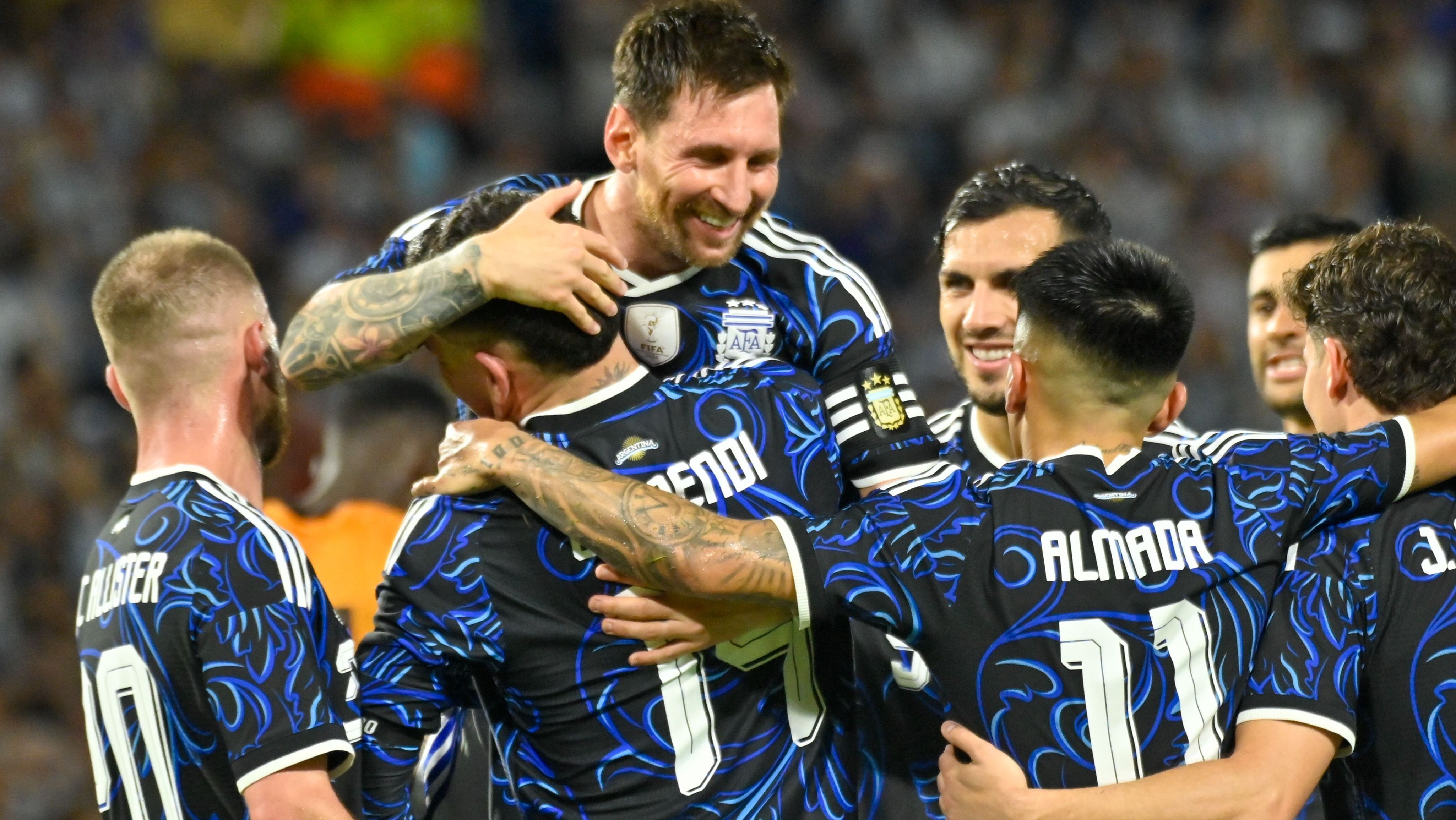 Elenco da Argentina, liderada por Lionel Messi