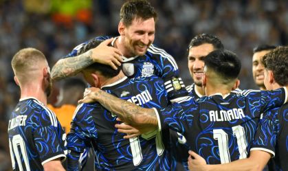 Elenco da Argentina, liderada por Lionel Messi