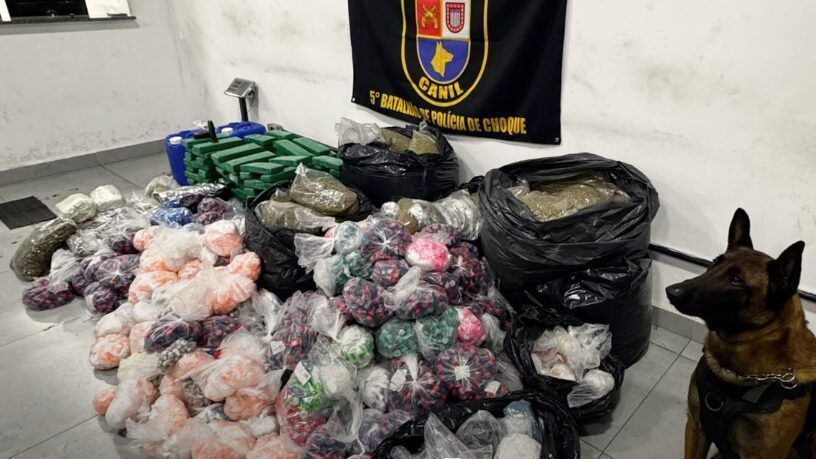 Cão farejador localiza 300 kg de drogas em comunidade da Zona Sul de SP