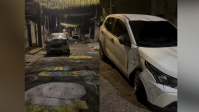 Carro invade rua que era pintada para Copa e atropela 4 pessoas em Belém