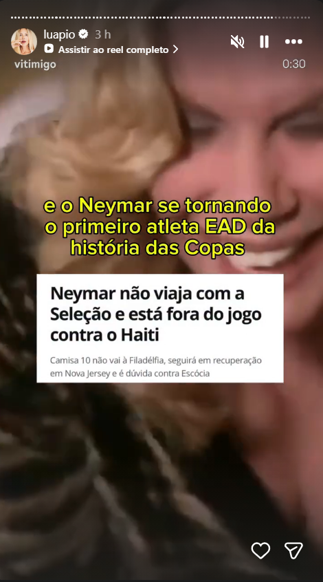 Luana Piovani compartilha memes provocando Neymar Jr. • Reprodução/Instagram