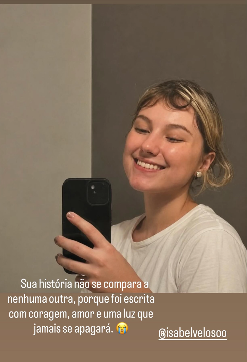 Pai de Isabel Veloso posta indireta após Lucas Borbas anunciar noivado • Instagram/Joelson Veloso