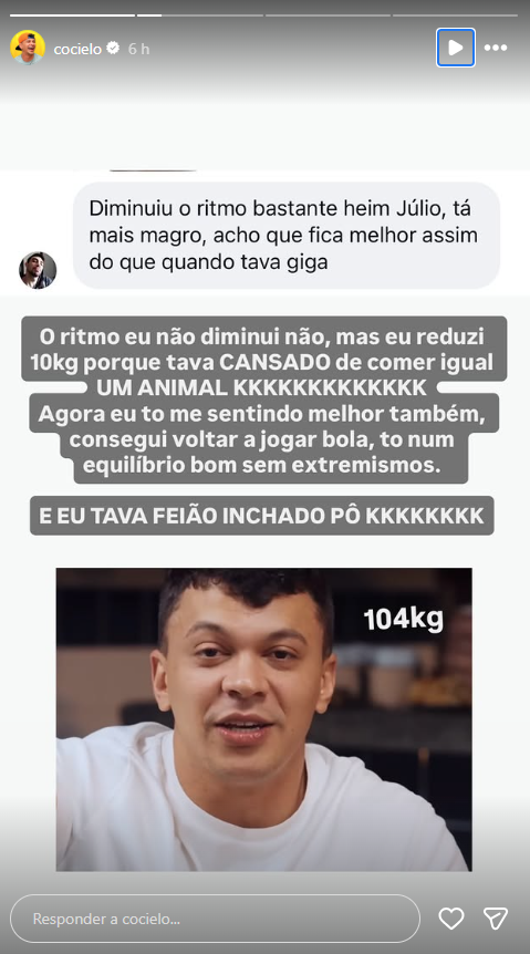 Júlio Cocielo desabafa sobre emagrecimento e diz ter perdido 10kg • Instagram/Júlio Cocielo