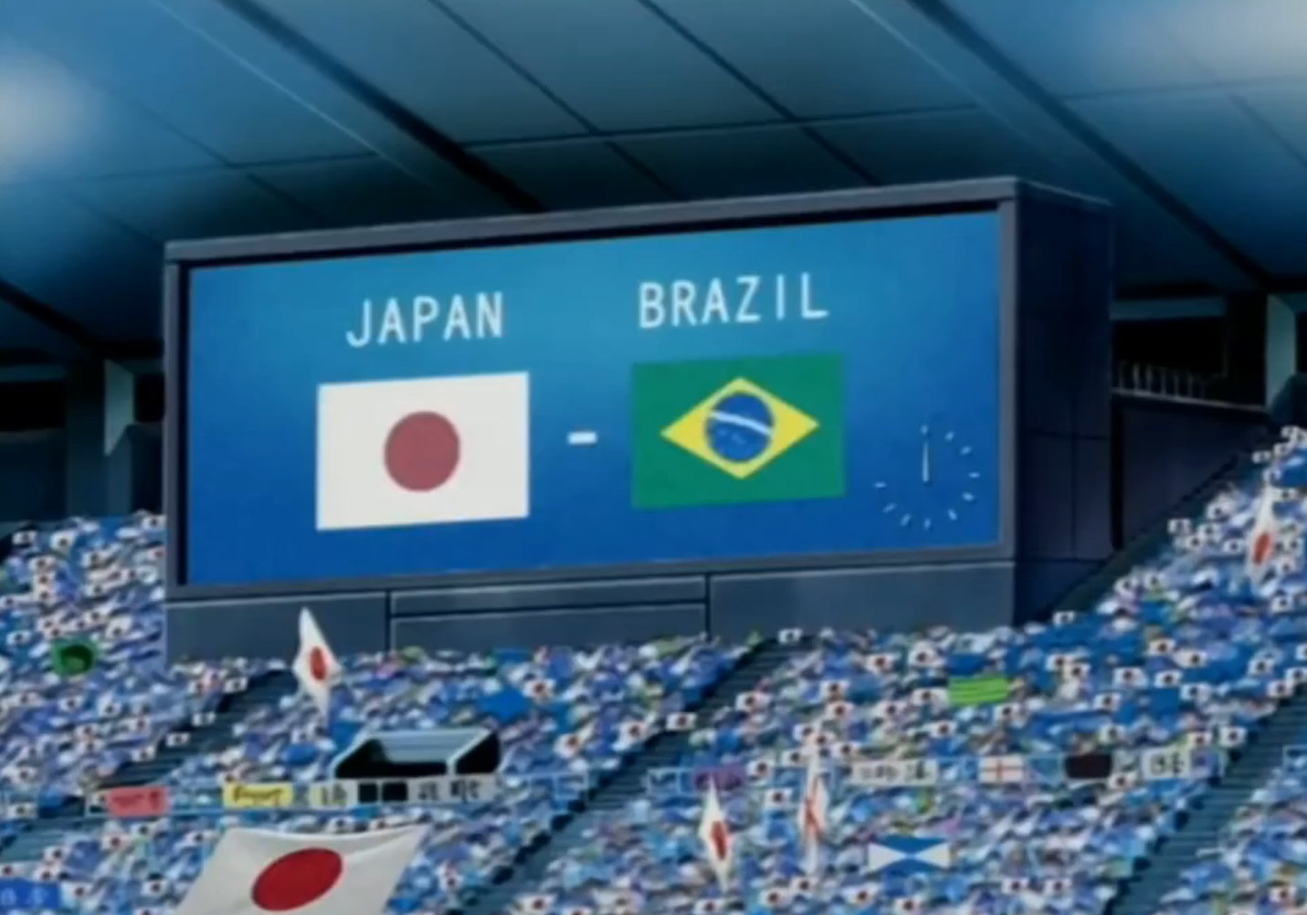 Anime "Super Campeões" retratou partida entre Japão e Brasil pela Copa do Mundo • Reprodução