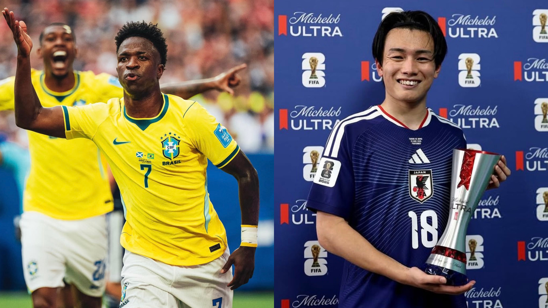 Vinicius Júnior e Ayase Ueda