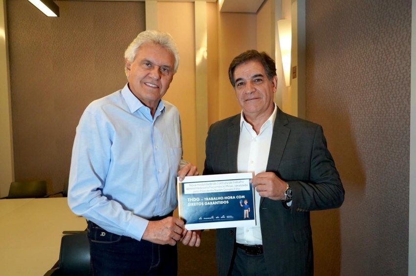 Ex-governador Ronaldo Caiado (PSD) e Nadim Donato, presidente da Fecomércio-MG • Divulgação