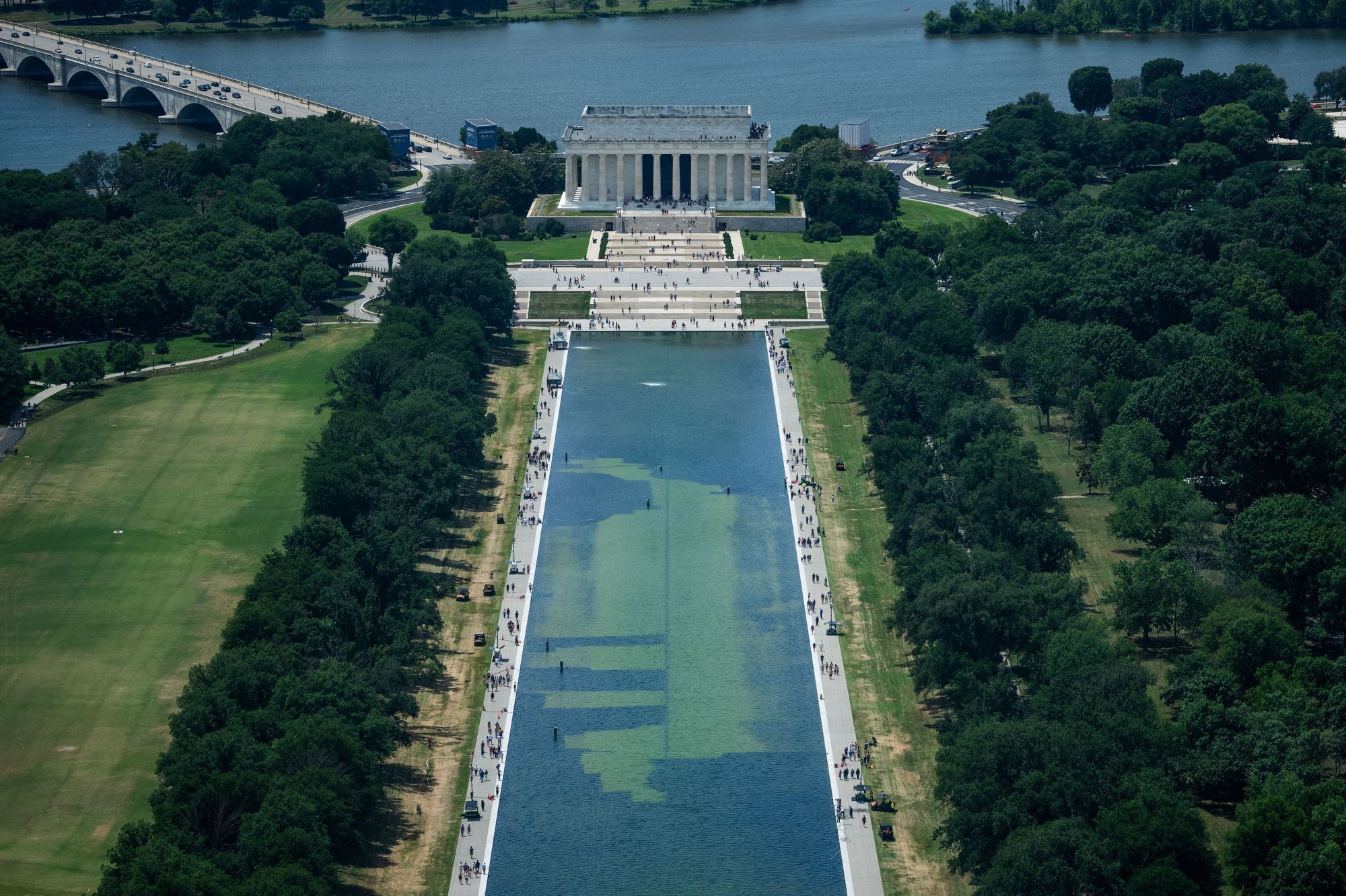 Imagem aérea do Lincoln Memorial, em Washington