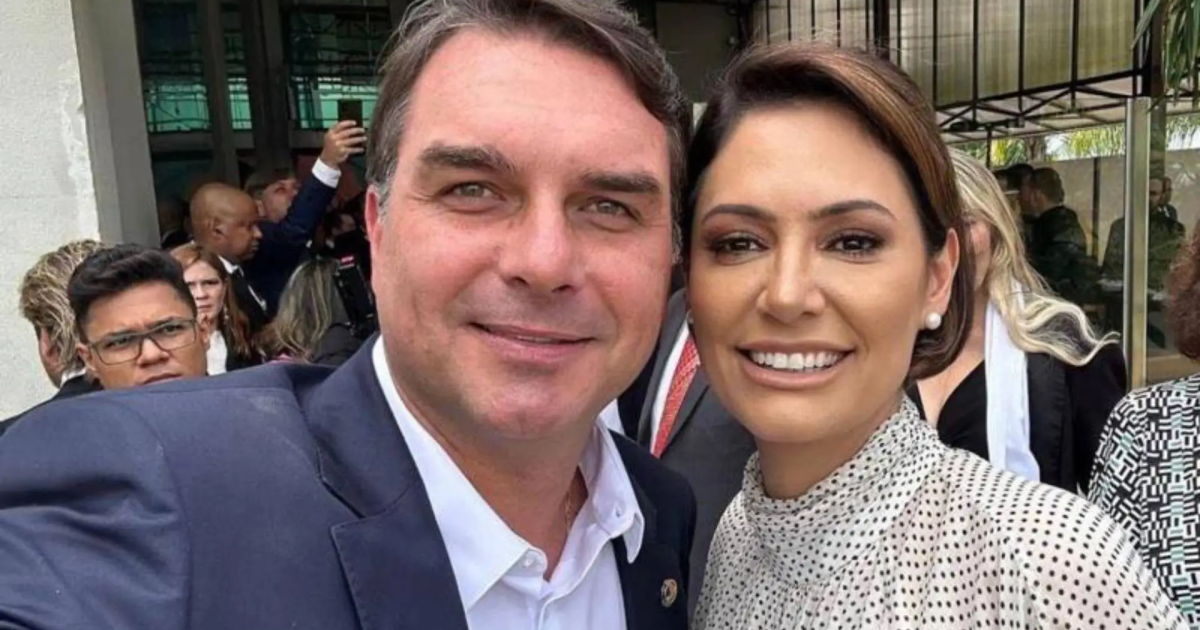 Michelle está desinformada, diz Flávio sobre post que cita festa de Vorcaro