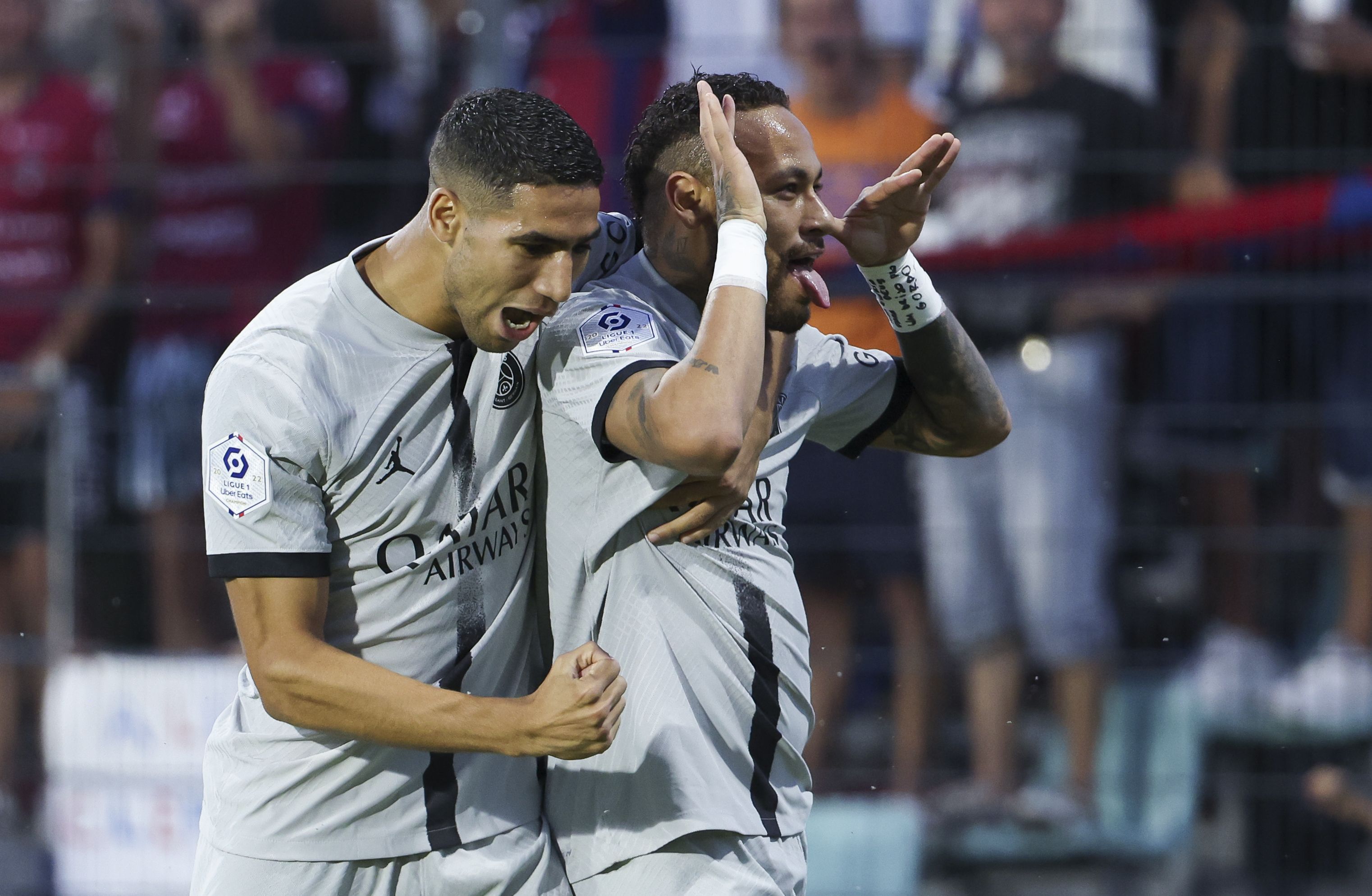 Hakimi e Neymar no PSG